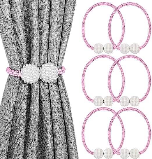 6-Pack: Magnetic Curtain Tiebacks, Decorative Curtain Holdbacks