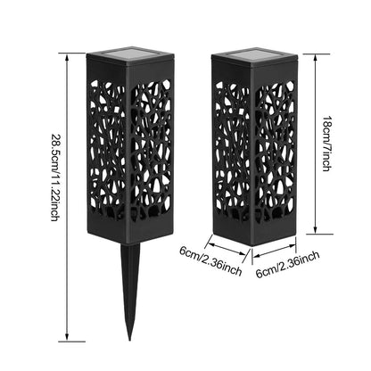 6-Pack: Outdoor Solar Light Powered Garden Pathway Lights Waterproof Hollow with Ground Spike