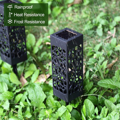 6-Pack: Outdoor Solar Light Powered Garden Pathway Lights Waterproof Hollow with Ground Spike