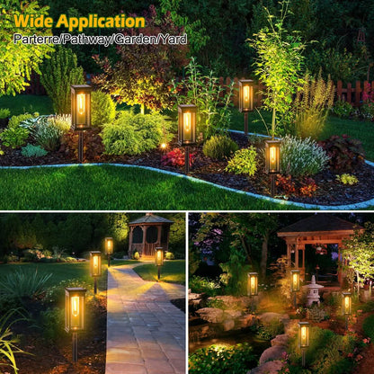 6-Pack: Solar Powered Stake Light IP65 Waterproof Auto On Off