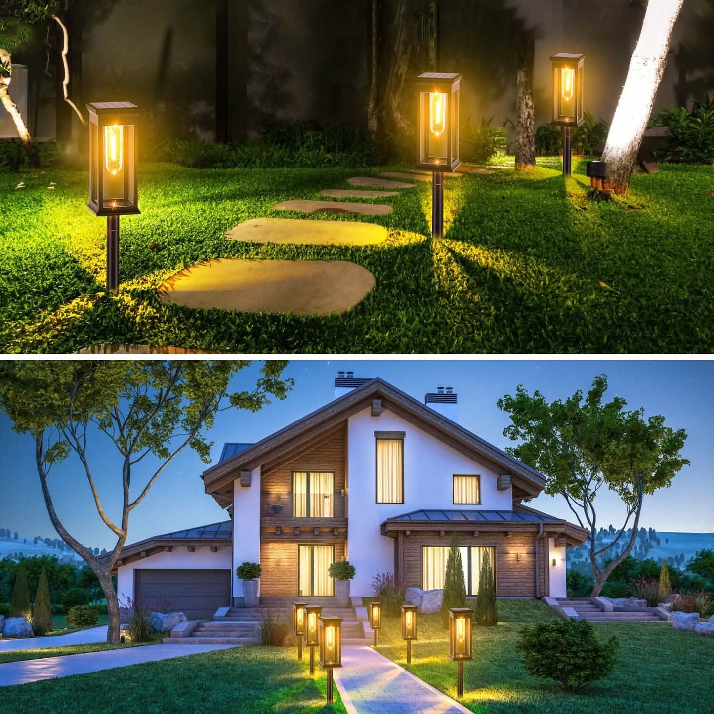 6-Pack: Solar Powered Stake Light IP65 Waterproof Auto On Off
