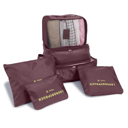 6-Pack: Travel Storage Bag Set Packing Cube Organizer