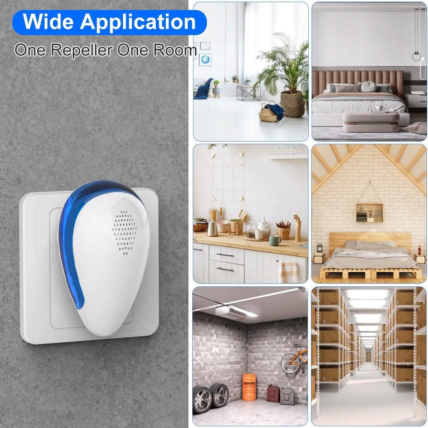 6-Pack: Ultrasonic Pest Repeller Indoor Plug in Bug Repellent