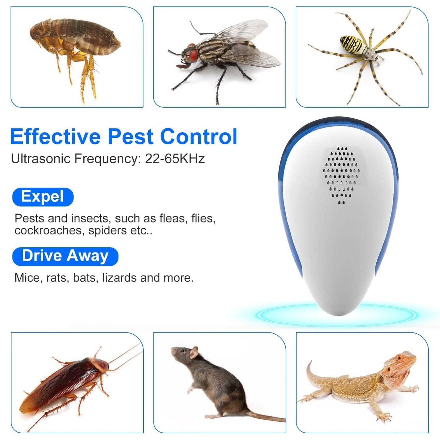 6-Pack: Ultrasonic Pest Repeller Indoor Plug in Bug Repellent
