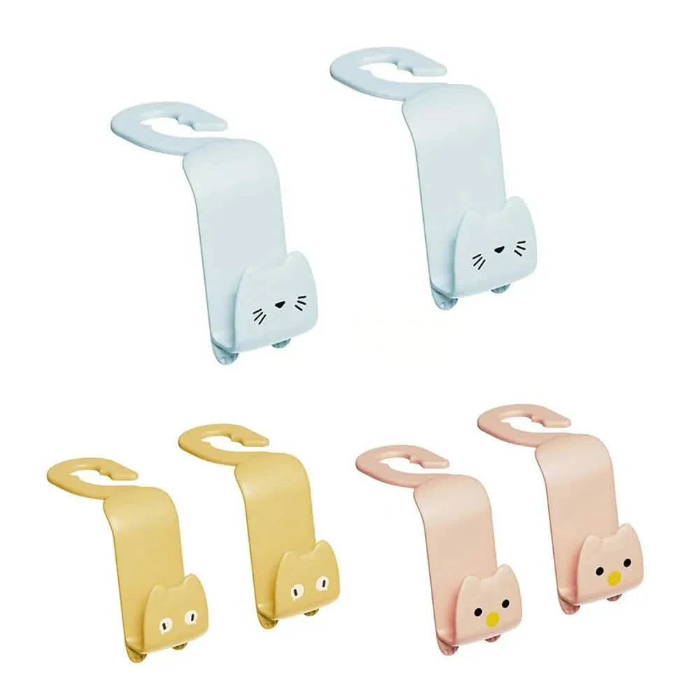6-Pack: Universal Car Seat Hanger Hooks Cute Cartoon Double-hook
