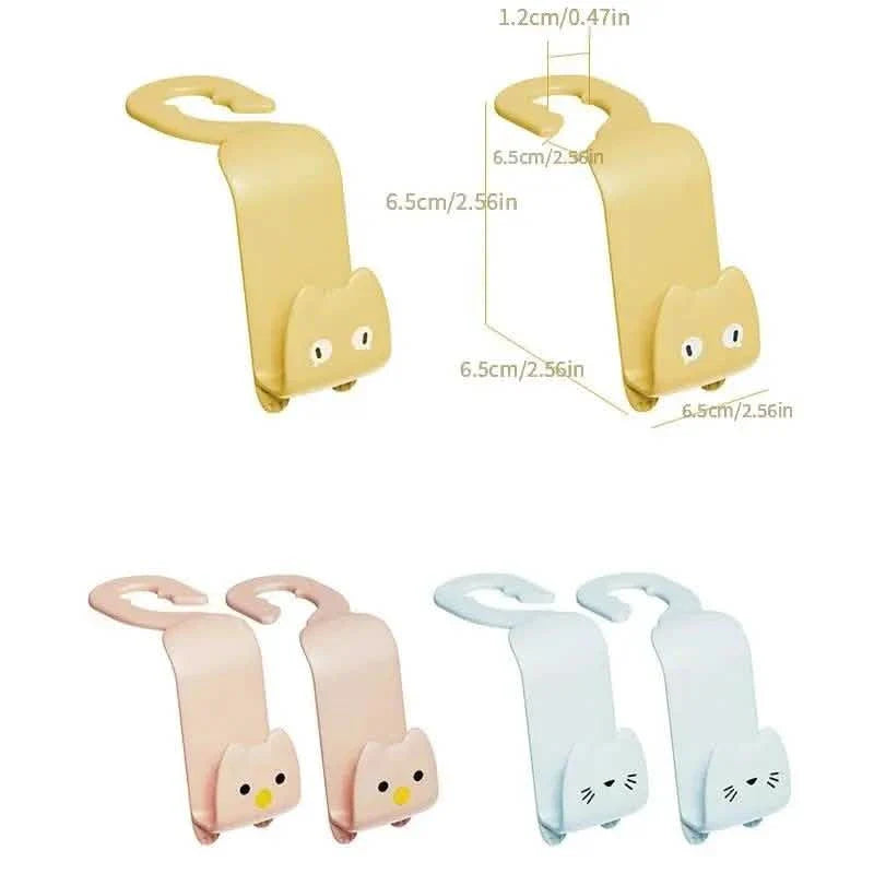 6-Pack: Universal Car Seat Hanger Hooks Cute Cartoon Double-hook