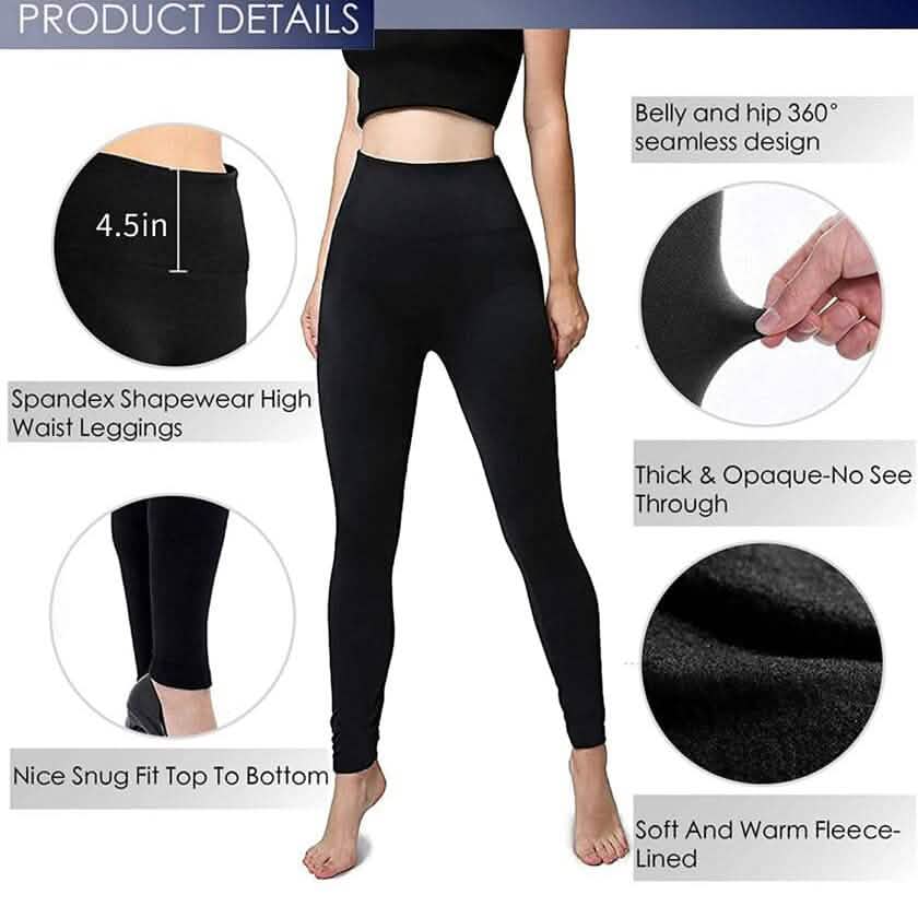 6-Pack: Women’s Extra Fleece Leggings High Waist