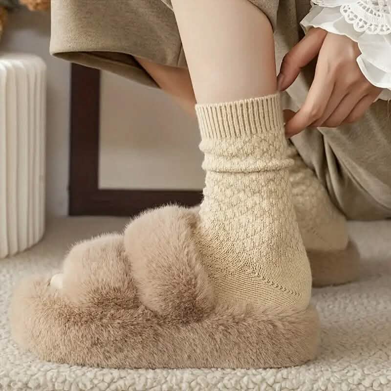 6-Pairs: Autumn and Winter Thick Warm Solid Socks