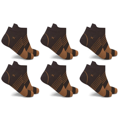 6-Pairs: Ultra V-Striped Ankle Compression Socks