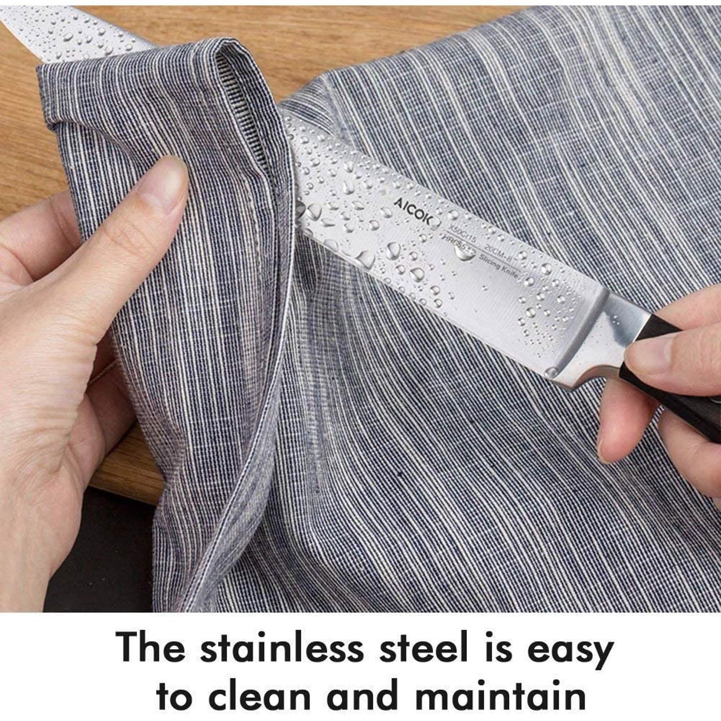 6-Piece: Aicok German Stainless Steel Kitchen Knife Set