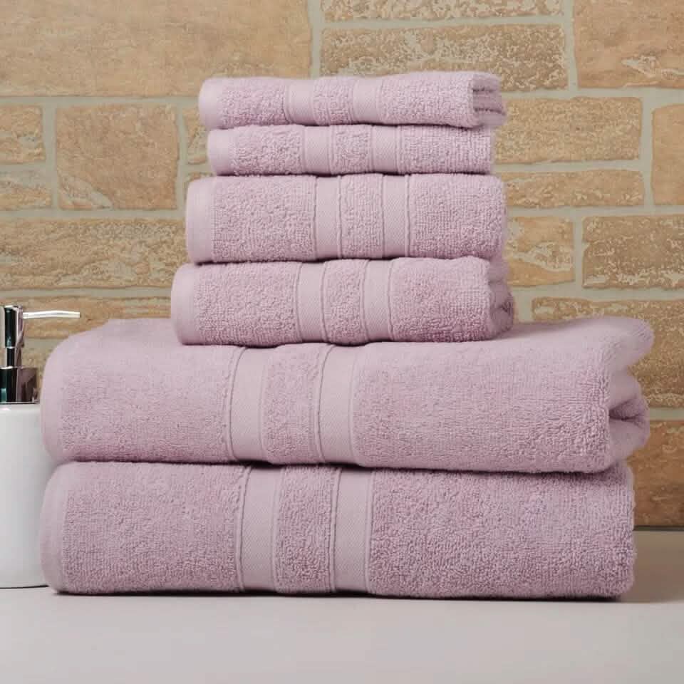 6-Piece Bibb Home Absorbent 100% Egyptian Cotton Towel Set