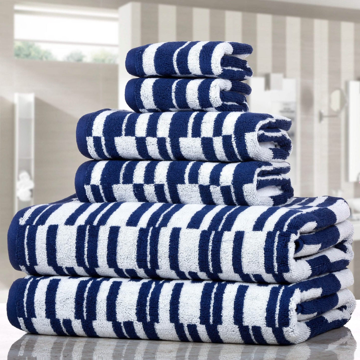 6-Piece: CP Stratus Stripe Quick Dry Towel Set