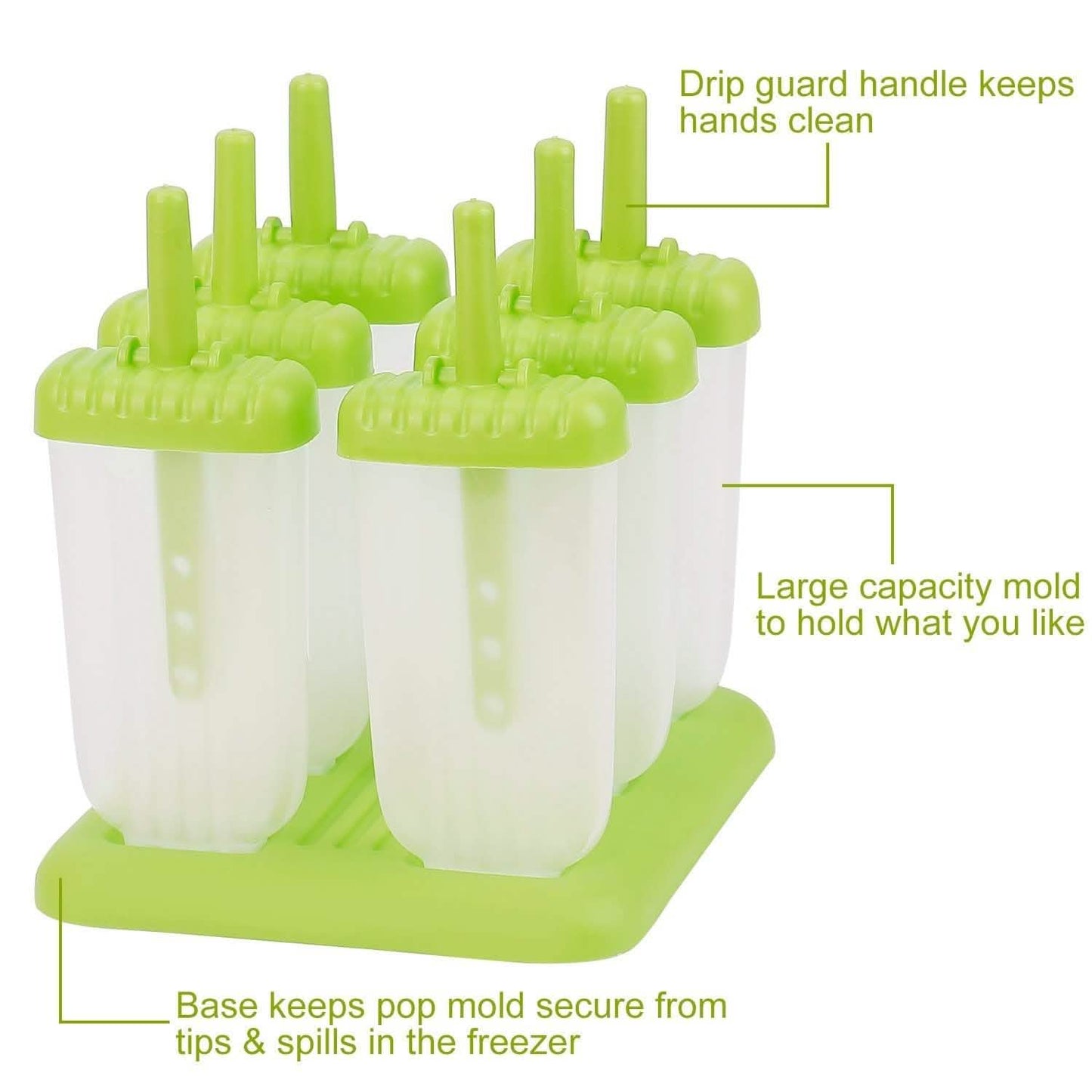 6-Piece: Popsicle Molds Reusable Ice Cream DIY Ice Pop Maker