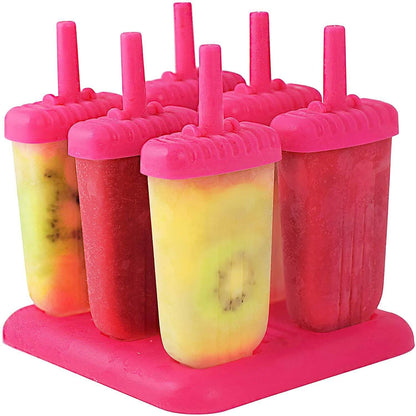 6-Piece: Popsicle Molds Reusable Ice Cream DIY Ice Pop Maker