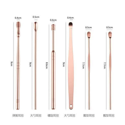 6-Piece: Portable Stainless Steel Ear Pick Set