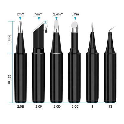 6-Piece Set: 900M-T Series Soldering Iron Tips