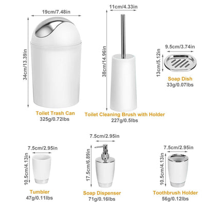 6-Piece Set: Bathroom Accessories