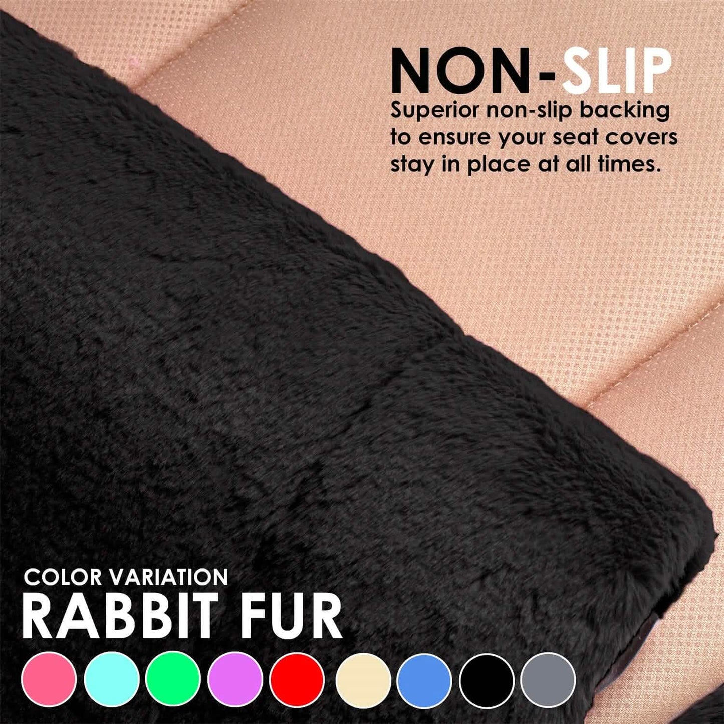 6-Piece Set: Doe16 Faux Rabbit Fur Car Seat Cushions