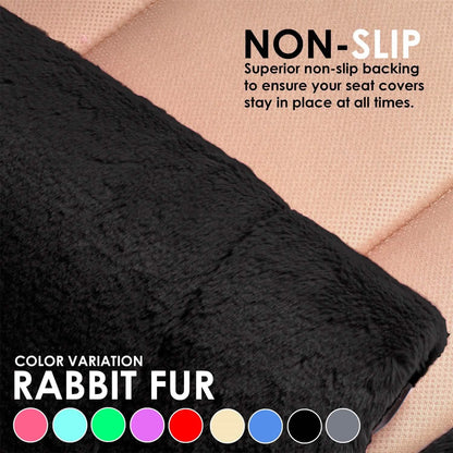 6-Piece Set: Doe16 Faux Rabbit Fur Car Seat Cushions