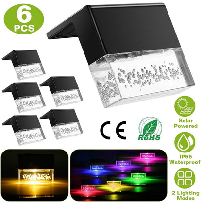 6-Piece: Solar Powered Acrylic Bubbles Decorative Deck Lights