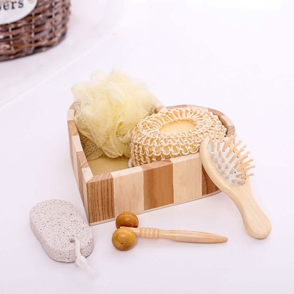 6-Piece: Wooden Bath Gift Set