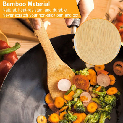 6-Pieces: Cooking Utensil Bamboo Wooden Spoons