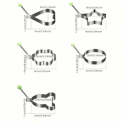 6-Pieces: Creative Stainless Steel Egg Cooking Ring Set