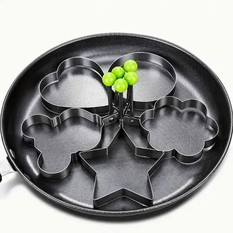 6-Pieces: Creative Stainless Steel Egg Cooking Ring Set