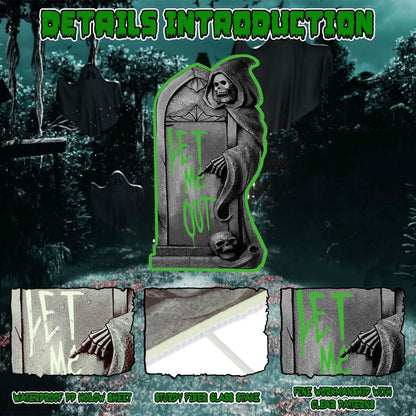 6-Pieces: Glow in the Dark Halloween Yard Sign Decorations with 12 Stakes