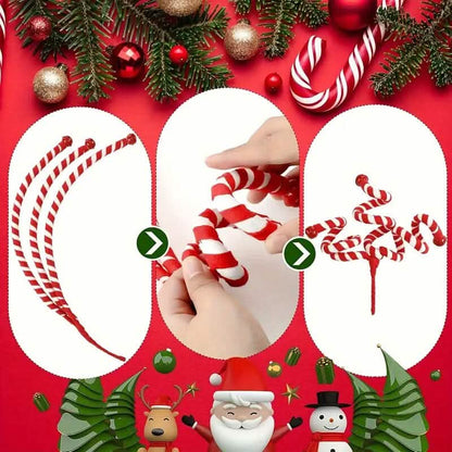 6-Pieces: Red White Candy Christmas Tree Decorations