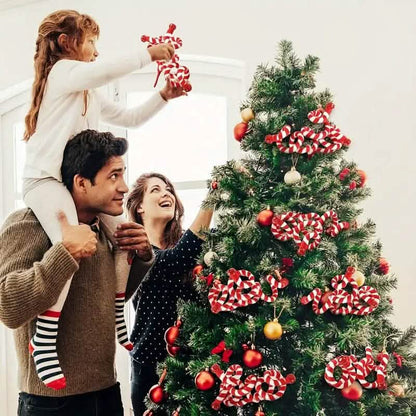 6-Pieces: Red White Candy Christmas Tree Decorations