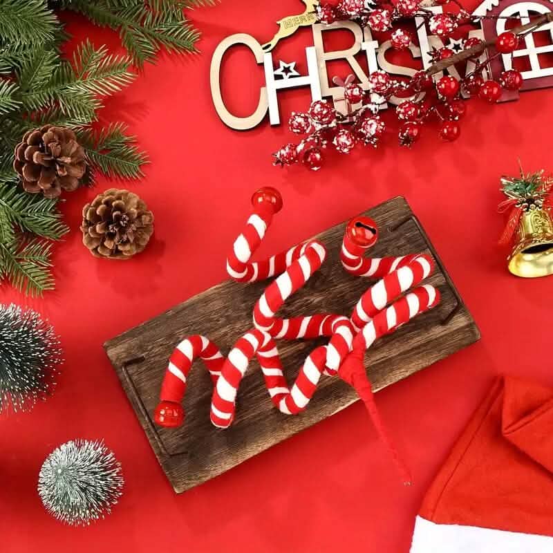6-Pieces: Red White Candy Christmas Tree Decorations
