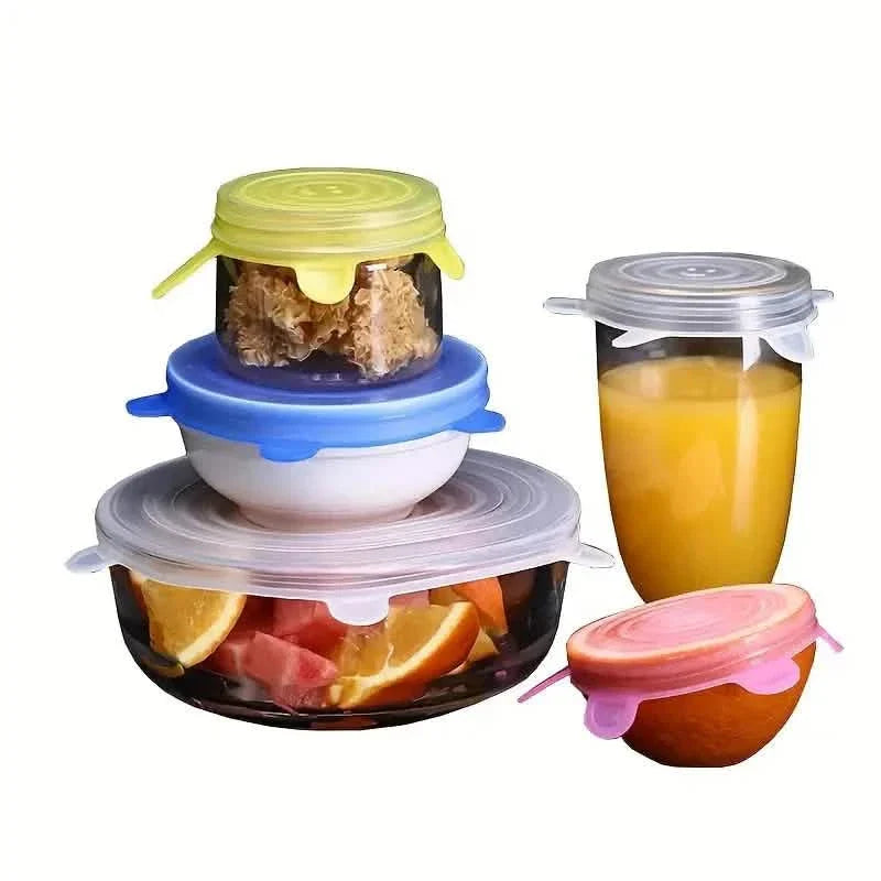 6-Pieces: Reusable Durable Food Storage Bowl Lids