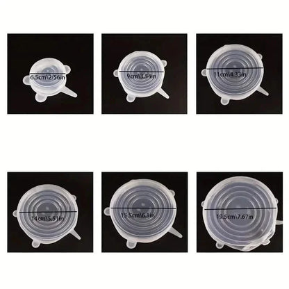 6-Pieces: Reusable Durable Food Storage Bowl Lids