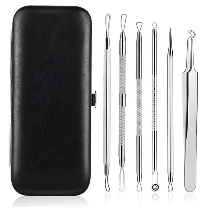 6-Pieces Set: Blackhead Remover Comedones Extractor Acne Removal Kit