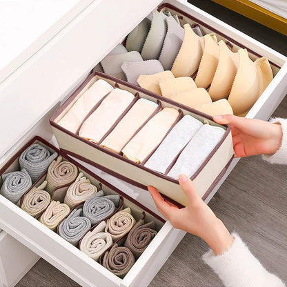 6-Pieces Set: Foldable Underwear Organizer Divider Container