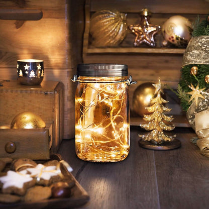 6-Pieces: Solar Powered Mason Jar Lid Lights 20 LEDs