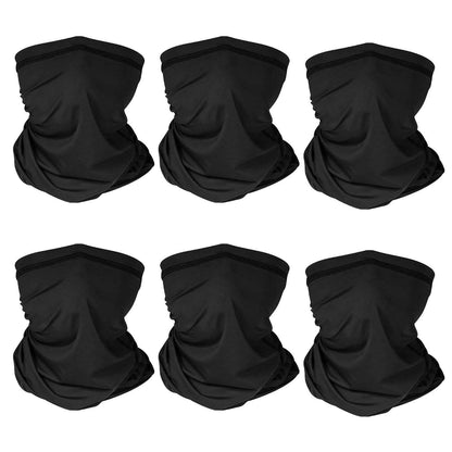 6-Pieces: Summer Neck Gaiter UV Sunscreen Protection Face Mask