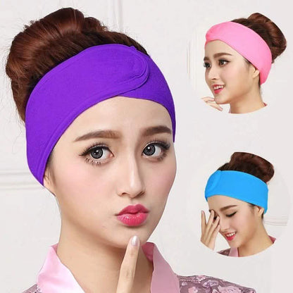 6-Pieces: Women's Face Wash Bath Makeup Hairband