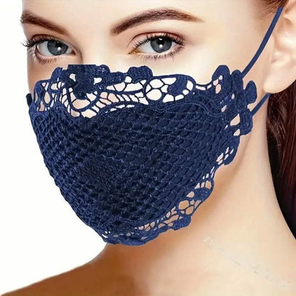 6-Pieces: Women's Printed Multicolor Lace Mask