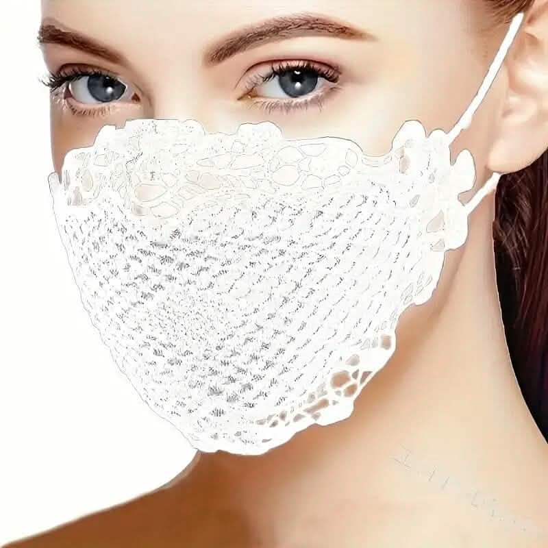 6-Pieces: Women's Printed Multicolor Lace Mask