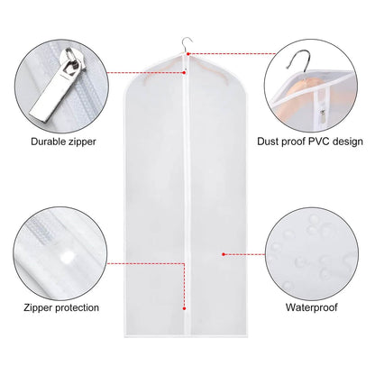 6-Pieces: Zilink Clear Garment Bag Dress Bags