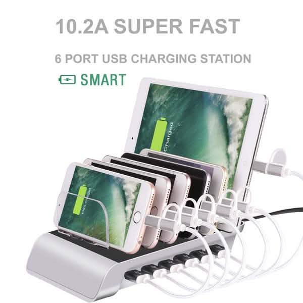 6 Port USB Charging Station