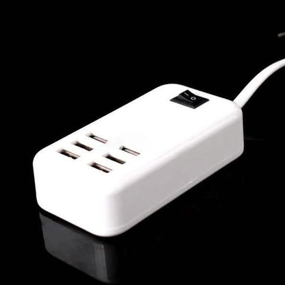 6-Ports USB-Powered Devices Wall Charger Power Adapter