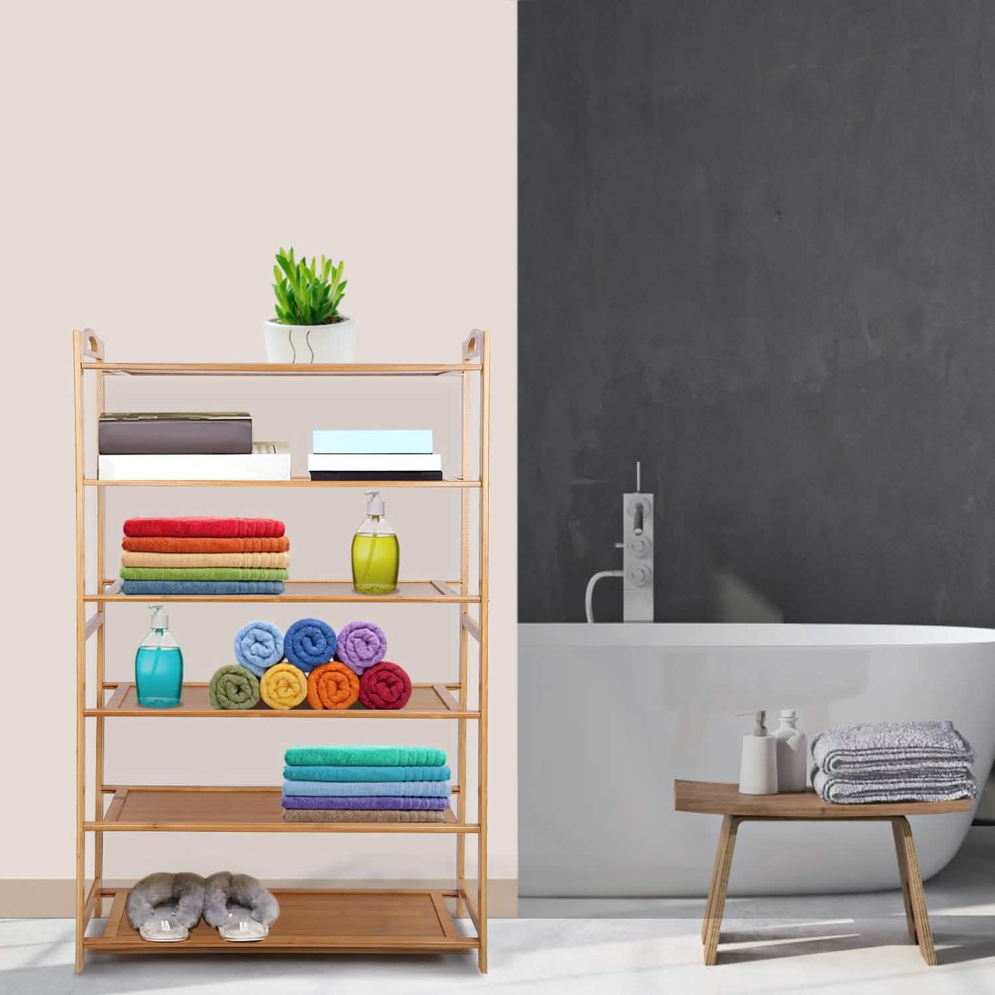 6 Tier Bamboo Shoe Rack Organizer
