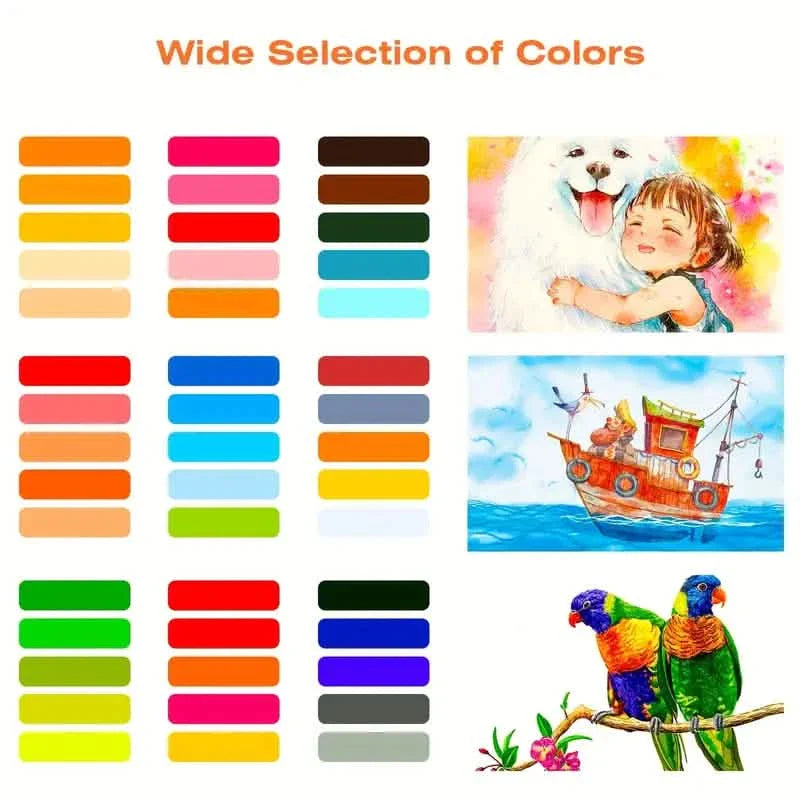 60-Piece Set: Dual Tip Brush Marker Set with Brush & Fineliner Pens