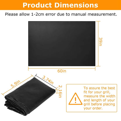 60 x 39" Under Grill Mat Folding Oil Absorbent Reusable Water Resistant