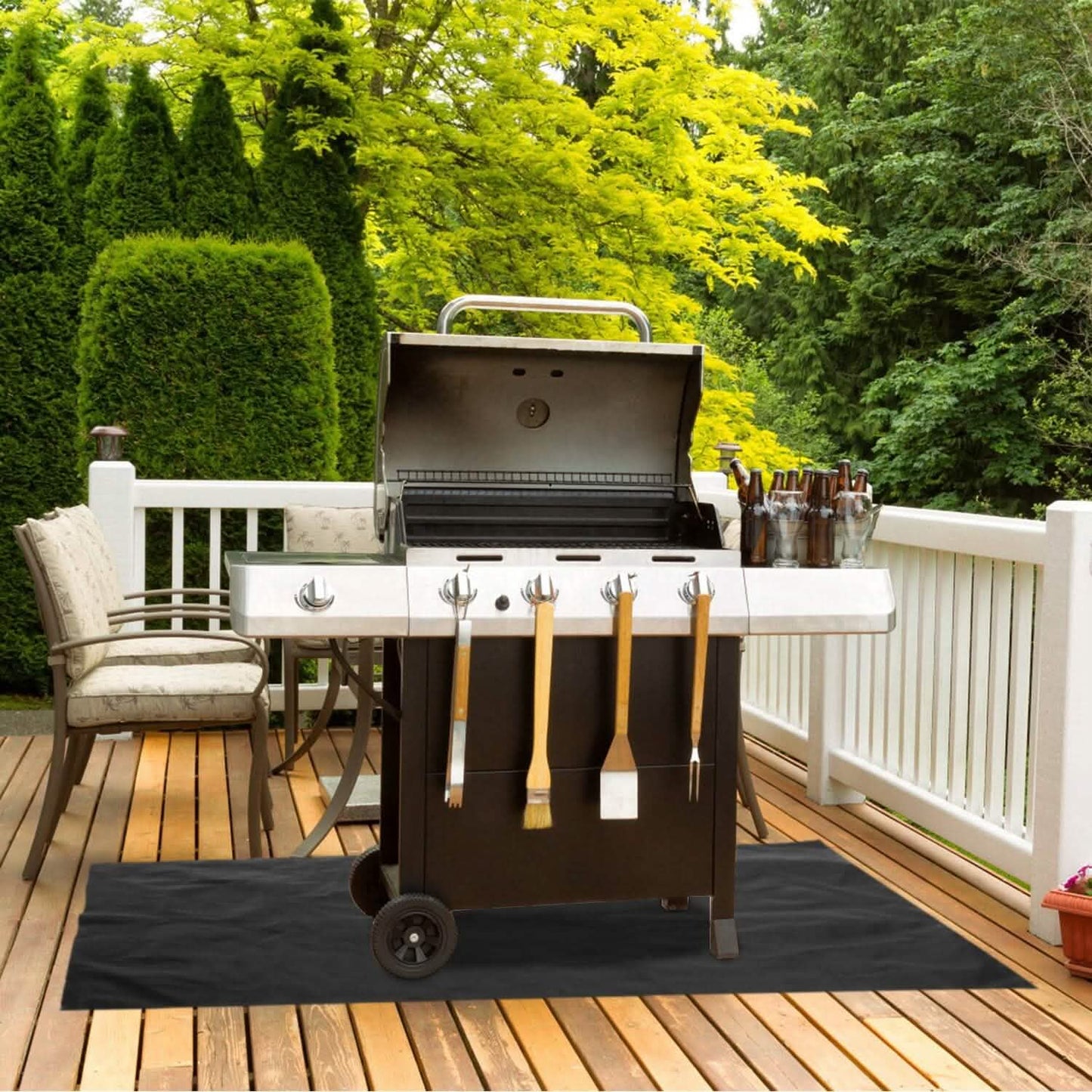 60 x 39" Under Grill Mat Folding Oil Absorbent Reusable Water Resistant
