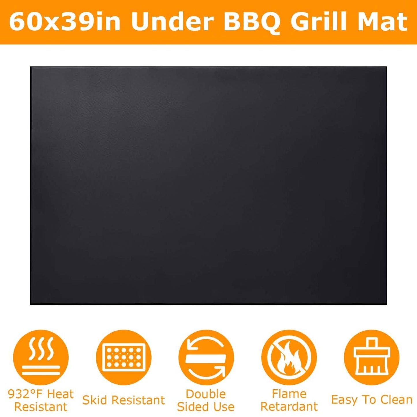 60 x 39" Under Grill Mat Folding Oil Absorbent Reusable Water Resistant