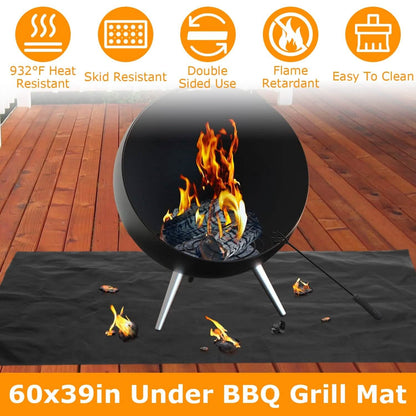 60 x 39" Under Grill Mat Folding Oil Absorbent Reusable Water Resistant